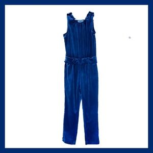 NEW Genuine Kid Velour Bow Jumpsuit 4T Nightfall Blue